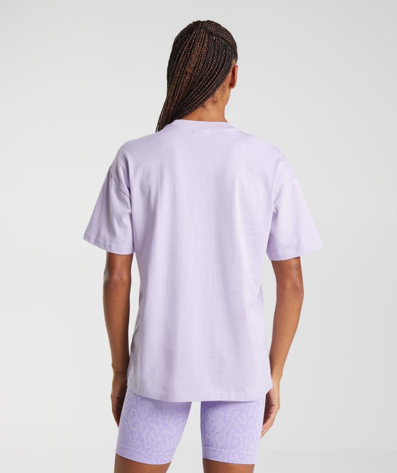 Women's Gymshark Training Oversized T-Shirts Light Purple | CA 50D86N